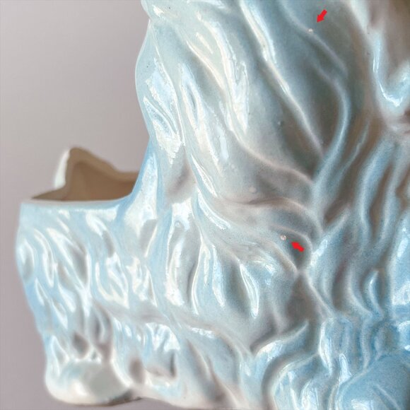 Vintage Rubens Originals Anthropomorphic Puppy Dog Planter w/ Pink Flower Rare - Picture 7 of 9